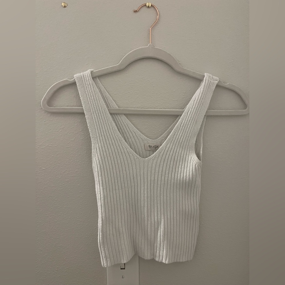White Brandy Melville Ribbed Tank